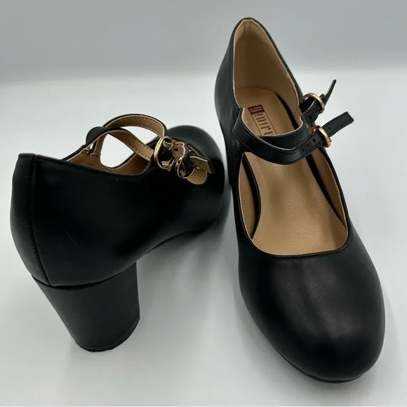 Elegant Black Mary Jane Heels - Picture 6 of 14